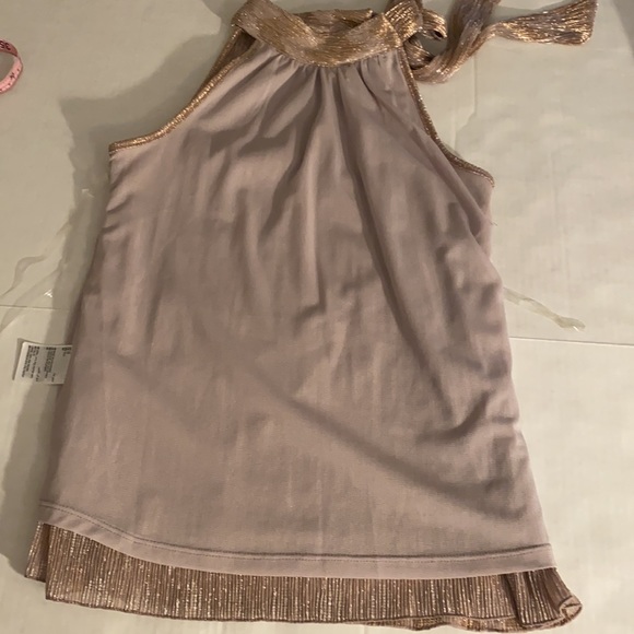 INC | Tie neck Metallic shimmer Halter Top - Picture 14 of 15